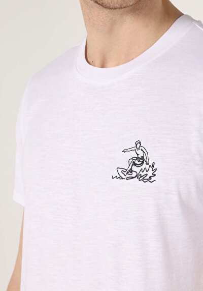 اعرض التفاصيل لـ أبيض للرجال تي شيرت بأكمام قصيرة