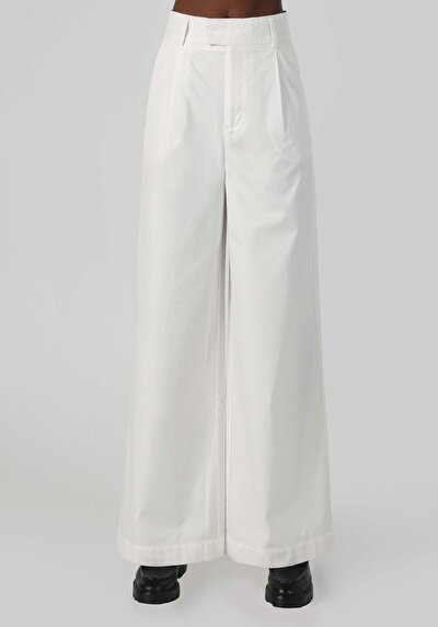 اعرض التفاصيل لـ عادي بقصة رفع الخصر ساق واسعة نسائي بنطلون أبيض