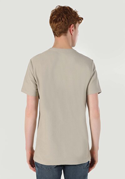 صورة من عادي مقاس رقبة مستديرة جاكار رجالي بيج كم قصير تي شيرت