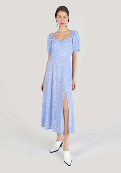 اعرض التفاصيل لـ عادي فستان أزرق نسائي