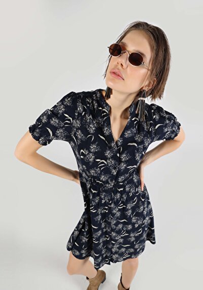 صورة من أزرق بحري للنساء فستان