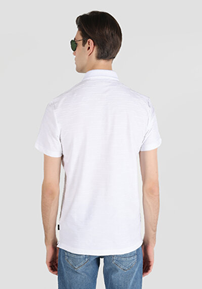 صورة من بولو الرقبة مستقيم رجالي أبيض كم قصير تي شيرت