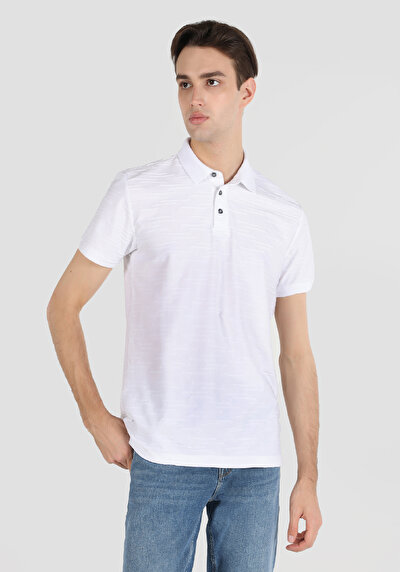 اعرض التفاصيل لـ   بولو الرقبة مستقيم رجالي أبيض كم قصير تي شيرت