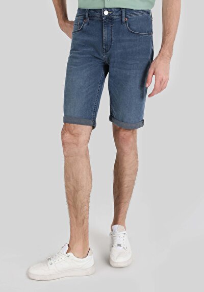 اعرض التفاصيل لـ مستقيم  خصر منخفض للرجال الدنيم جينز شورت