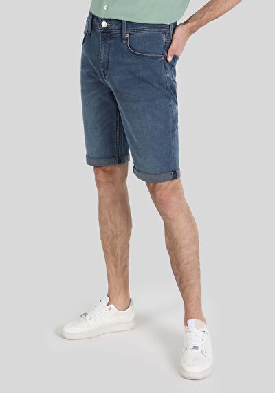 اعرض التفاصيل لـ مستقيم  خصر منخفض للرجال الدنيم جينز شورت