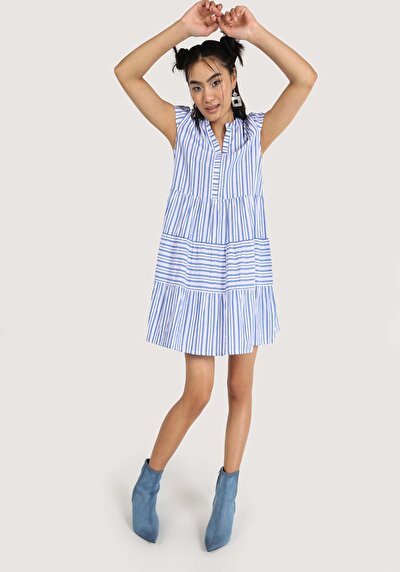 اعرض التفاصيل لـ عادي فستان أزرق نسائي