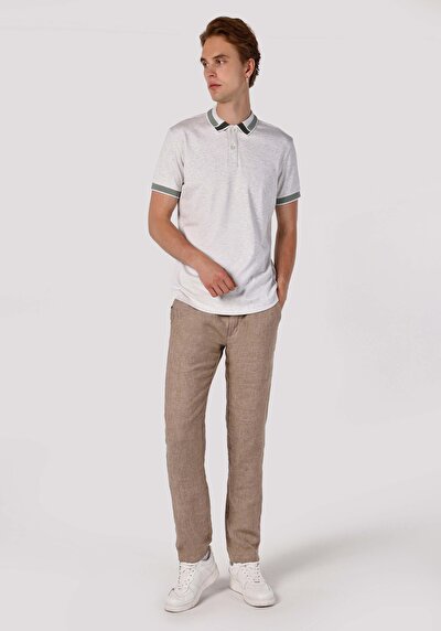 اعرض التفاصيل لـ   بولو الرقبة مستقيم رجالي أبيض كم قصير تي شيرت