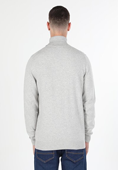 صورة من ضيق الياقة المدورة جاكار سترة رجالية من الحجر