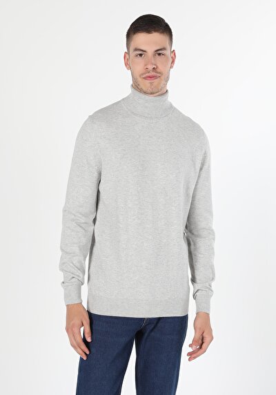 صورة من ضيق الياقة المدورة جاكار سترة رجالية من الحجر