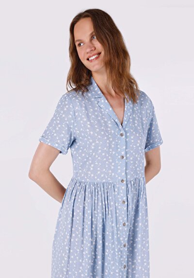 اعرض التفاصيل لـ عادي فستان أزرق نسائي