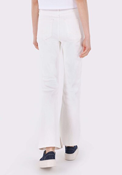 صورة من عادي الخصر حذاء نسائي جينز أبيض
