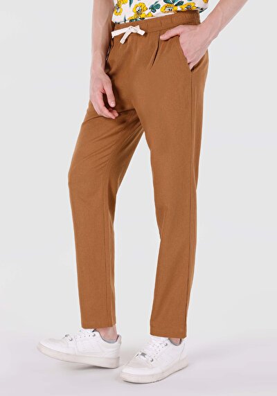 اعرض التفاصيل لـ عادي   الخصر مستقيم الساق الرجال البنطلون البني