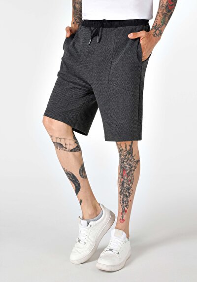 اعرض التفاصيل لـ عادي قصة متوسطة الخصر جاكار رجالي أنثراسايت شورت