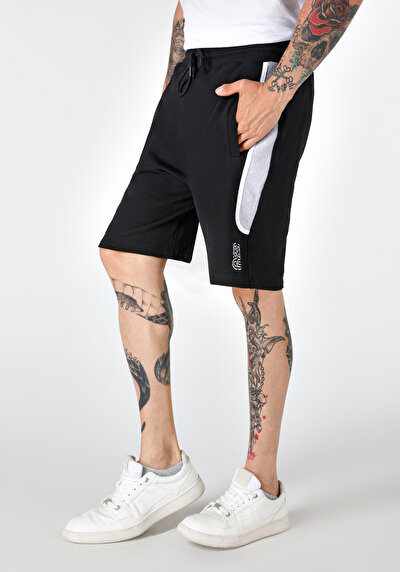 اعرض التفاصيل لـ شورت رجالي أسود مقاس عادي متوسط الخصر Cl1064576  
