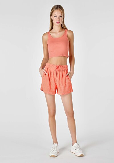 صورة من ضيق   الخصر نسائي شورت برتقالي