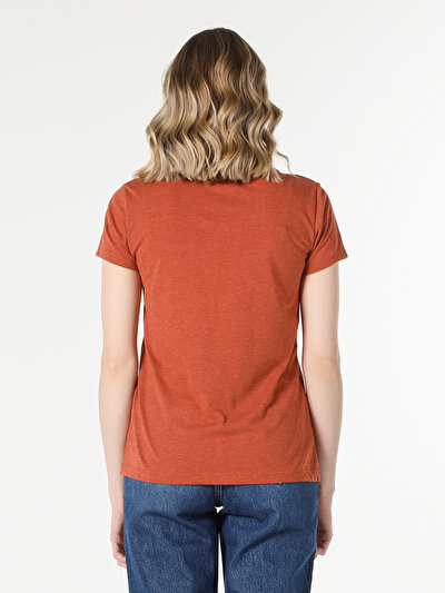 صورة من بني للنساء تي شيرت بأكمام قصيرة