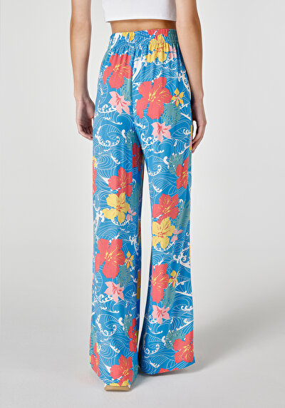 صورة من ارتفاع الخصر ساق واسعة نسائي متعدد الألوان