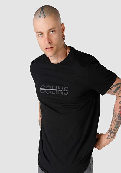 صورة من أسود للرجال تي شيرت بأكمام قصيرة