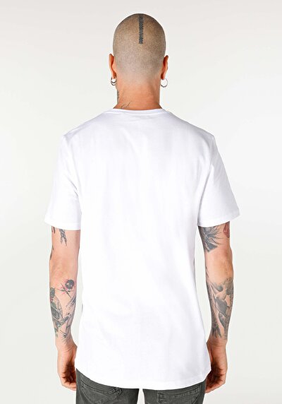 صورة من أبيض للرجال تي شيرت بأكمام قصيرة