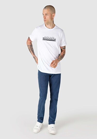 صورة من أبيض للرجال تي شيرت بأكمام قصيرة