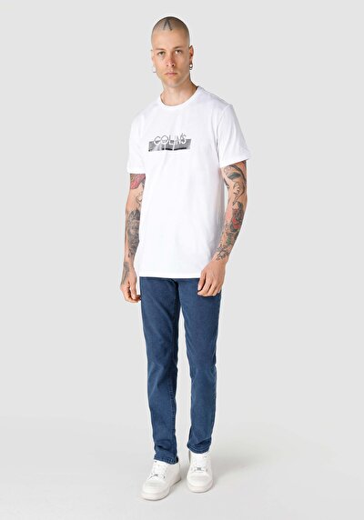 اعرض التفاصيل لـ أبيض للرجال تي شيرت بأكمام قصيرة