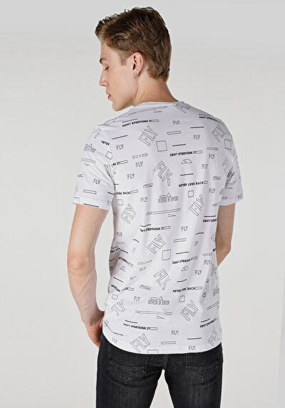 اعرض التفاصيل لـ عادي قصة رقبة مستديرة رجالي أبيض كم قصير تي شيرت