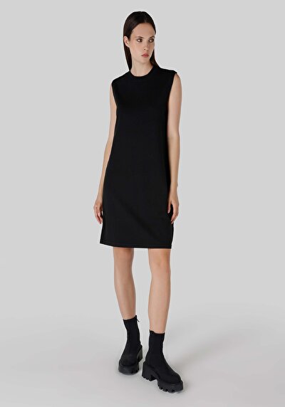 صورة من نحيف مستقيم نسائي أسود بلا أكمام فستان