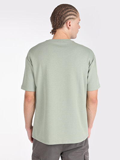 اعرض التفاصيل لـ أخضر للرجال تي شيرت بأكمام قصيرة