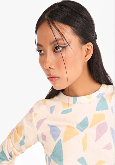 اعرض التفاصيل لـ متعدد الألوان للنساء تي شيرت كم طويل