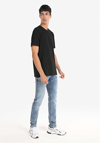 اعرض التفاصيل لـ عادي قصة رقبة مستديرة رجالي أسود كم قصير تي شيرت