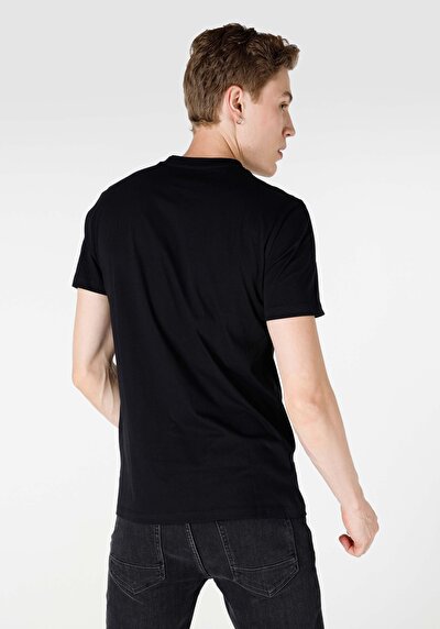 اعرض التفاصيل لـ عادي قصة رقبة مستديرة رجالي أسود كم قصير تي شيرت