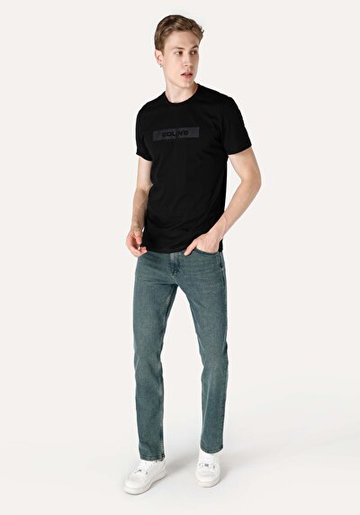 اعرض التفاصيل لـ أسود للرجال تي شيرت بأكمام قصيرة