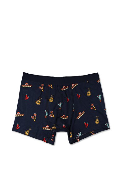 صورة من مودرن  المطبوعة رجالي الأزرق الداكن الملاكم