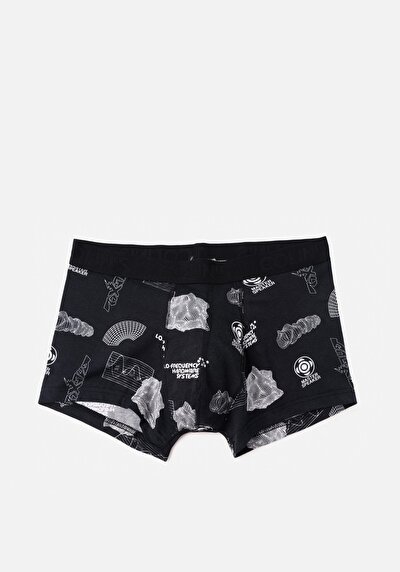 صورة من مودرن فيت مطبوع رجالي أسود بوكسر