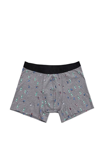 صورة من مودرن فيت مطبوع رجالي رمادي بوكسر