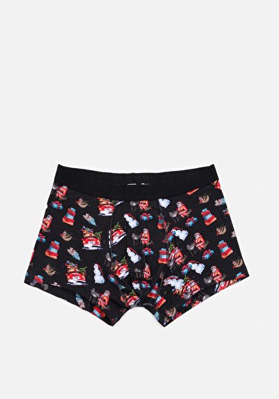 صورة من مودرن فيت مطبوع رجالي أسود بوكسر