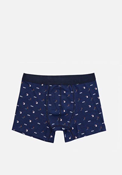 صورة من مودرن  المطبوعة رجالي الأزرق الداكن الملاكم