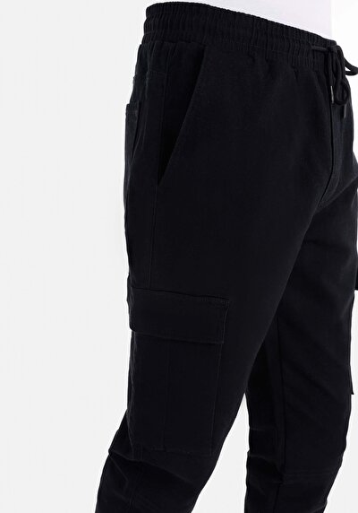 اعرض التفاصيل لـ نحيف   الخصر مطاطي الساق رجالي السراويل السوداء