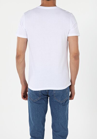 اعرض التفاصيل لـ أبيض للرجال تي شيرت بأكمام قصيرة