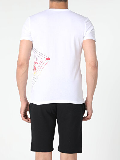 اعرض التفاصيل لـ أبيض للرجال تي شيرت بأكمام قصيرة