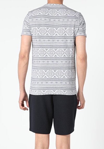 اعرض التفاصيل لـ أزرق بحري للرجال تي شيرت بأكمام قصيرة