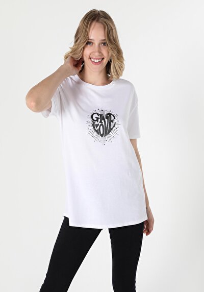 اعرض التفاصيل لـ أبيض للنساء تي شيرت بأكمام قصيرة