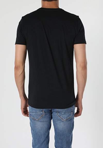 اعرض التفاصيل لـ أزرق بحري للرجال تي شيرت بأكمام قصيرة