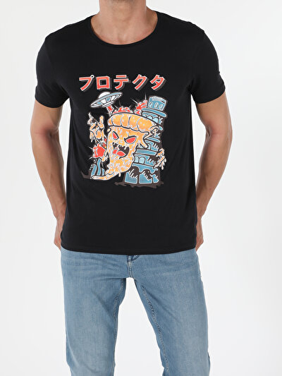 صورة من أسود للرجال تي شيرت بأكمام قصيرة