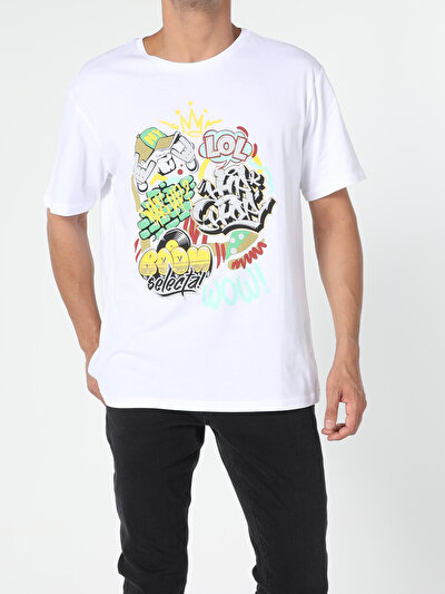 صورة من أبيض للرجال تي شيرت بأكمام قصيرة