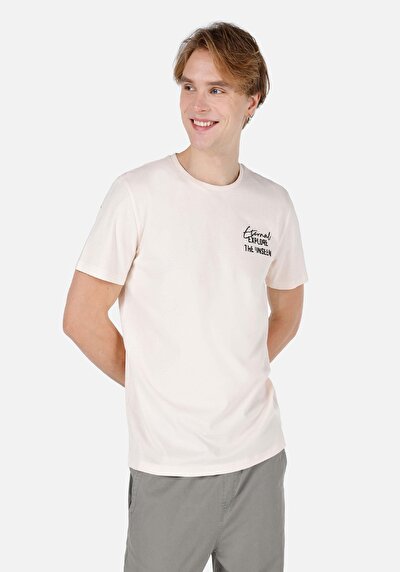 صورة من مقاس عادي رقبة مستديرة مستقيم تي شيرت رجالي بيج كم قصير