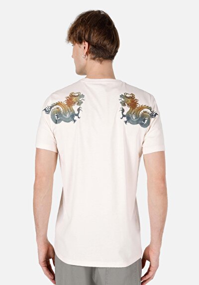 اعرض التفاصيل لـ مقاس عادي رقبة مستديرة مستقيم تي شيرت رجالي بيج كم قصير