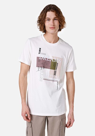 صورة من أبيض للرجال تي شيرت بأكمام قصيرة