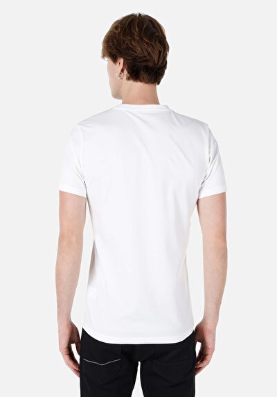 اعرض التفاصيل لـ ضيق قصة رقبة مستديرة مستقيم تي شيرت أبيض بأكمام قصيرة للرجال