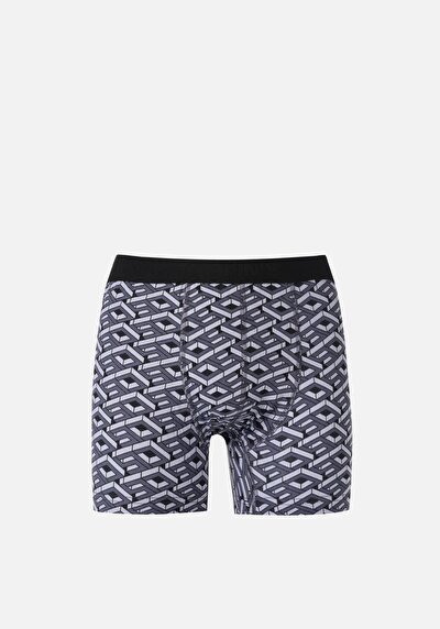 صورة من مودرن فيت مطبوع رجالي رمادي بوكسر